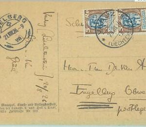 85247 - LIECHTENSTEIN  - Postal History - POSTCARD to SWITZERLAND  1926
