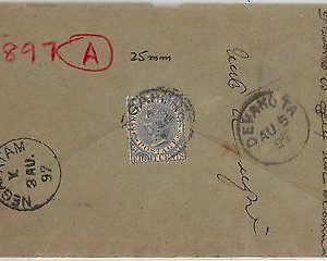 41504  STRAITS SETTLEMENTS -  POSTAL HISTORY -  SINGAPORE A postmark  COVER