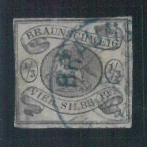 78071 - GERMANY Braunshweig - STAMP: Michel  # 5  Very fine  USED blue postmark