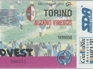 C0121 - Vecchio  BIGLIETTO PARTITA CALCIO - 1999 / 2000 TORINO / ALZANO VIRESCIT