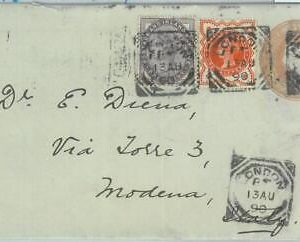 85412 - GB - Postal History -  2 1/2 penny rate STATIONERY COVER to ITALY 1890
