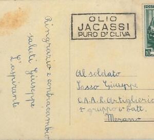 75650 - ITALY - POSTAL HISTORY - ADVERTISING postmark on CARD - OLIVE OIL  1952