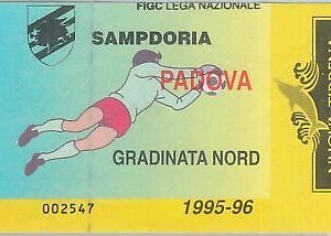 C0086 - Vecchio  BIGLIETTO PARTITA CALCIO - 1995 / 1996 : SAMPDORIA   - PADOVA