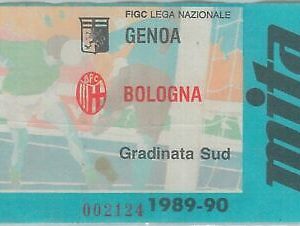 74280 - Vecchio  BIGLIETTO PARTITA CALCIO - 1989 / 1990 : GENOA - BOLOGNA