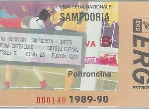 74291 - Vecchio  BIGLIETTO PARTITA CALCIO - 1989 / 1990 : SAMPDORIA - INTER