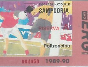 C0049  - Vecchio  BIGLIETTO PARTITA CALCIO - 1989 / 1990 : SAMPDORIA - Riserva A