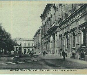 95934 - CARTOLINA d'Epoca - ALESSANDRIA citta' -  PALAZZO PREFETTURA   Tram