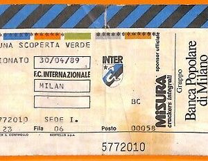 C0645 - Vecchio BIGLIETTO PARTITA CALCIO - INTER VS MILAN
