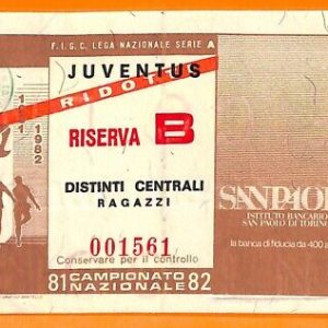 C0649 - Vecchio BIGLIETTO PARTITA CALCIO - JUVENTUS