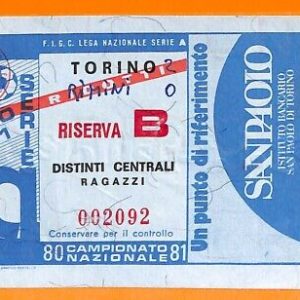C0653 - Vecchio BIGLIETTO PARTITA CALCIO - TORINO VS RIMINI