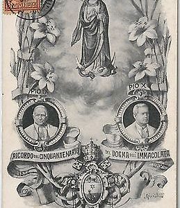 CARTOLINA d'Epoca - ROMA:  Ricordo Cinquantenario del DOGMA dell'IMMACOLATA 1904