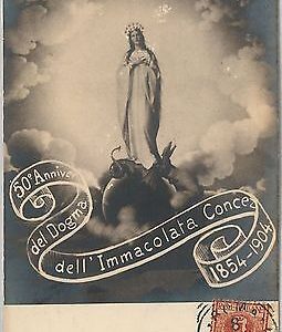 48299  CARTOLINA d'Epoca - ROMA:   Cinquantenario del DOGMA dell'IMMACOLATA 1904