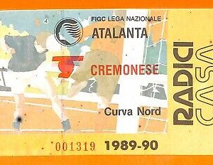 C0664 - Vecchio BIGLIETTO PARTITA CALCIO - ATALANTA VS CREMONESE