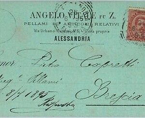 95988 - CARTOLINA d'Epoca - ALESSANDRIA citta' - PUBBLICITARIA Pellami 1895