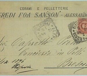 95992 - CARTOLINA d'Epoca - ALESSANDRIA citta' - PUBBLICITARIA Pellami 1896