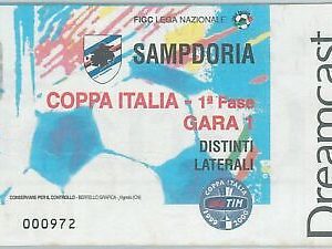 2377 - Vecchio  BIGLIETTO PARTITA CALCIO - 1999 / 2000 : SAMPDORIA  1a Fase