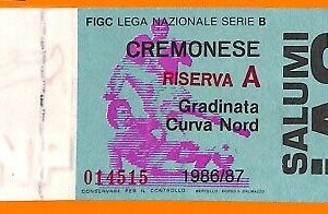 C0673 - Vecchio BIGLIETTO PARTITA CALCIO - CREMONESE