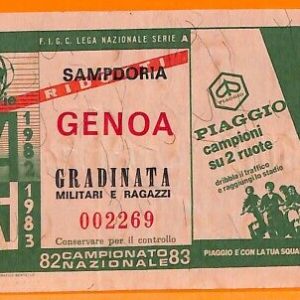 C0675 - Vecchio BIGLIETTO PARTITA CALCIO - SAMPDORIA VS GENOA