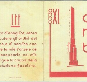 87146 - vintage document  TESSERA D'EPOCA - ONB Opera Nazionale Balilla  1933