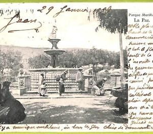 af1329 - BOLIVIA - Vintage Postcard -  La Paz - Pargue Murillo - 1909