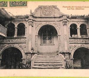 af1321 - BOLIVIA - Vintage Postcard -  La Paz - Portada del tiempo Colonial