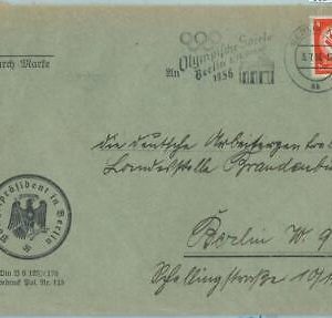 68274 - GERMANY - POSTAL HISTORY - COVER: 3.7.1936 Olympic postmark: BERLIN ah
