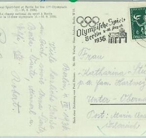 68256 - GERMANY - POSTAL HISTORY - OLYMPIC STADIUM  POSTCARD:  4.8.1936