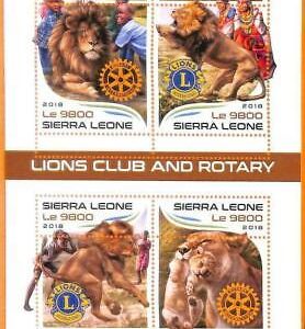 A6783 - SIERRA LEONA, Error 2018 MISSPERF MINIATURA S: Leones, Club de...