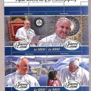 A4665 - SIERRA LEONE - ERRORE MISPERF Miniatura s: 2018, Papa Giovanni...