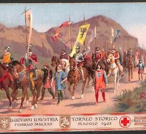 Lib533 - CARTOLINA d'Epoca Illustrata - TORNEO STORICO Croce Rossa PALERMO 1902