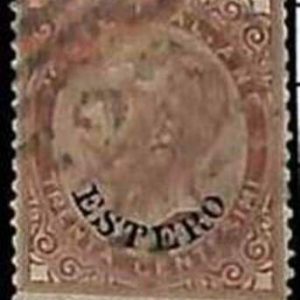 94675h - ITALIA - LEVANTE - Sass# 6 USATO con annullo # 235 TUNISI Tunisia