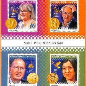 A6874 - SIERRA LEONE, Error, 2018, MISSPERF MINIATURE S: Nobelpreis, Medizin
