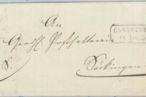 81996 - GERMANY Baden - POSTAL HISTORY - Prephilatelic cover from CARLSRUHE 1850