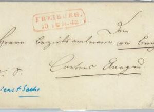 81995 - GERMANY Baden - POSTAL HISTORY - Prephilatelic cover from FREIBURG  1842