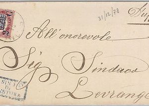 41367 - REGNO: LETTERA con annullo a cerchio di VESTONE 1878