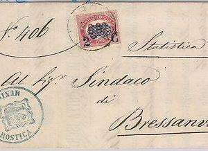 ITALIA REGNO: Sass 29 con soprastampa spostata su LETTERA da MAROSTICA 1880
