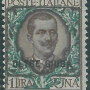 87985b - ITALIA: OLTRE GIUBA  - Sassone 12  * - VARIETA Sovrastampa storta