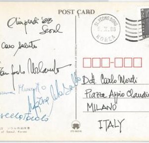 56621 - KOREA - POSTAL HISTORY - 1988 Olympic Games SIGNED postcard ITALIAN team