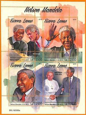 A6878 - SIERRA LEONE, Fehler 2019 MISSPERF MINI S: Mandela, Clinton,...