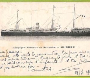 af7892 - CEYLON - VINTAGE POSTCARD Ansichtskarten -1905 SHIP  "CHODOC" NAVI