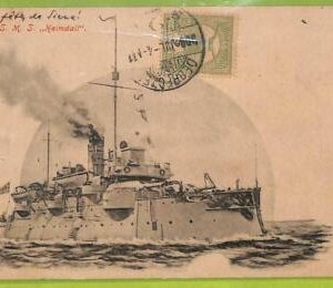 af7897 - HUNGARY - VINTAGE POSTCARD Ansichtskarten -1906  S.M.S. "Heimdall" Ship
