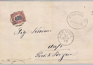 ITALIA REGNO: storia postale - BUSTA da SERMIDE 1879 - annullo NUMERALE 2655