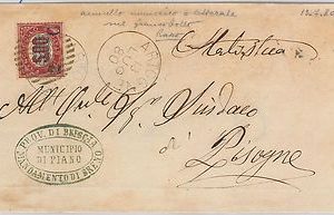 ITALIA REGNO: storia postale - BUSTA da ARTOGNE 1880 - annullo NUMERALE 245