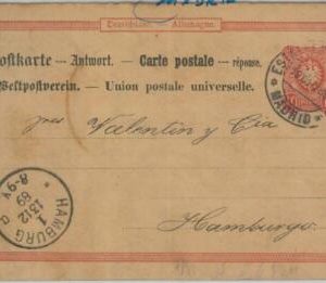 82025 - GERMANY - Postal History - STATIONERY CARD to SPAIN 1889 Estafeta MADRID