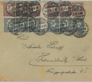 74130 - GERMANY Oberschlesien - Postal History - Michel #  1 & 2 GUTTER on COVER