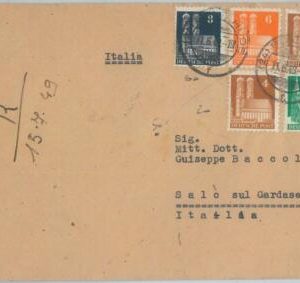 75240 - GERMANY Allied Occupation  - POSTAL HISTORY - REGISTERED COVER to ITALY