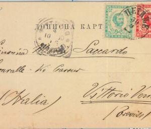 66007 - MONTENEGRO  - POSTAL HISTORY: POSTCARD to ITALY 1906