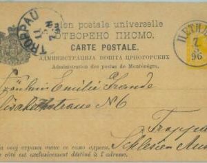 88936 - MONTENEGRO - Postal History - POSTAL STATIONERY CARD from CETIJNIE 1896
