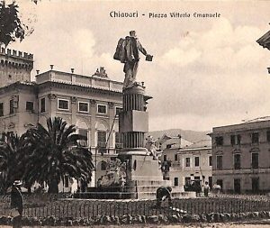 ab2563 - CARTOLINA  D'EPOCA GENOVA  Provincia : Chiavari - Piazza Vitt. Emanuele