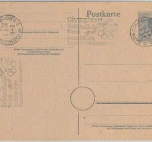 51126 - GERMANY - POSTAL HISTORY - WINTER OLYMPIC Postmark on STATIONERY 1948
